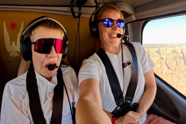 No fear of heights on the edge - our spectacular helicopter flight with Papillon Helicopters over the Grand Canyon